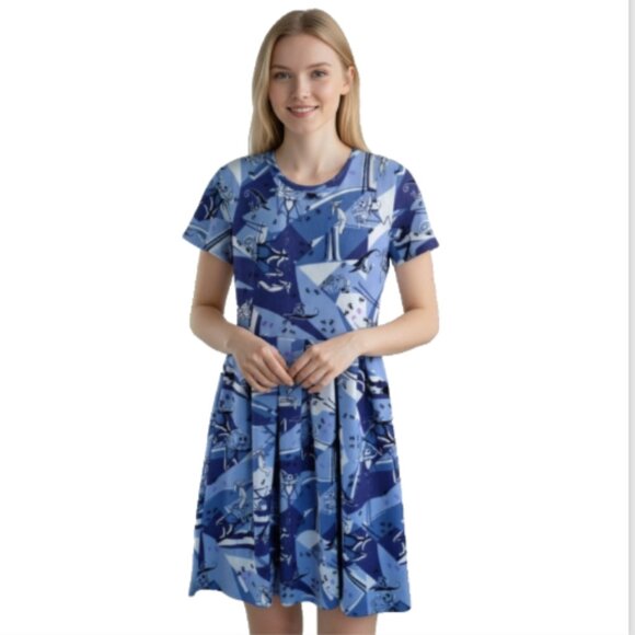 LuLaRoe Disney Nightmare Before Christmas Dress Sz Small – Skater Fit & Flare - Picture 1 of 10